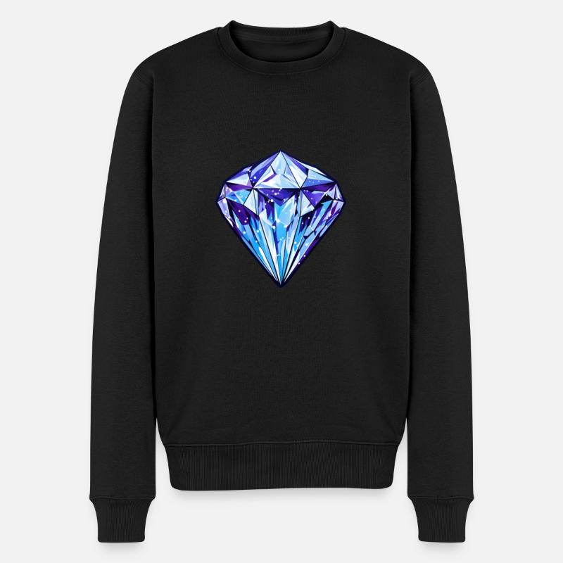 Diamant - Männer Premium Bio Pullover - Schwarz