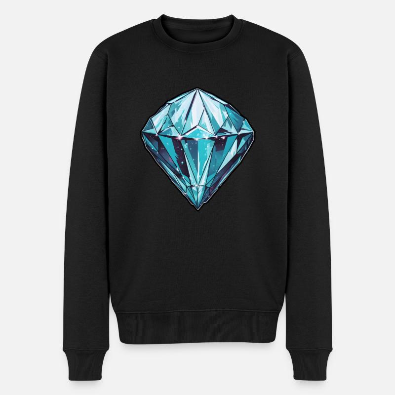 Diamant Kristall - Männer Premium Bio Pullover - Schwarz