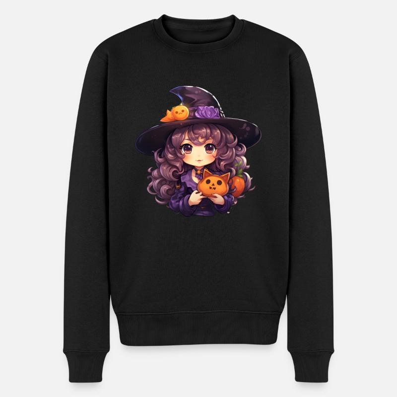 Sorcière Kawaii Halloween - Pull Premium bio Homme - noir