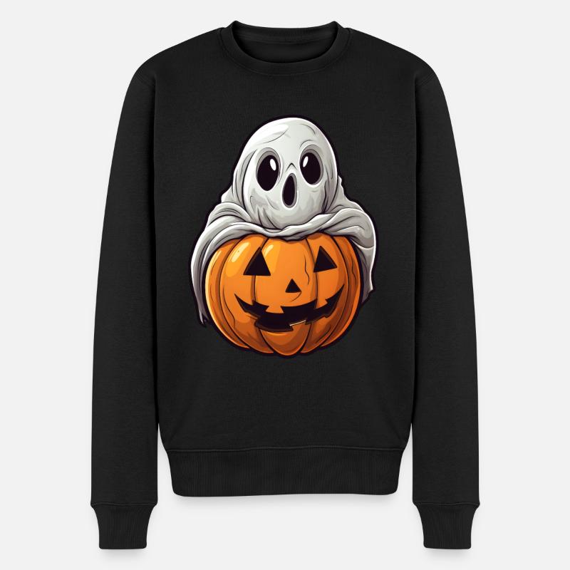 Ghost Pumpkin Halloween Comic - Pull Premium bio Homme - noir