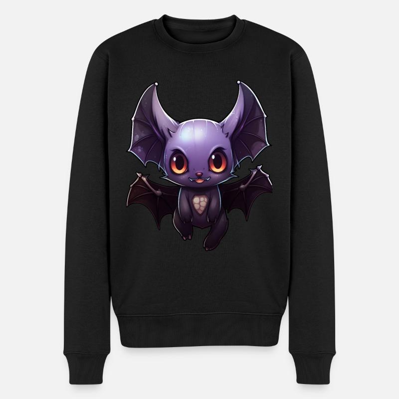 Fledermaus Anime - Männer Premium Bio Pullover - Schwarz