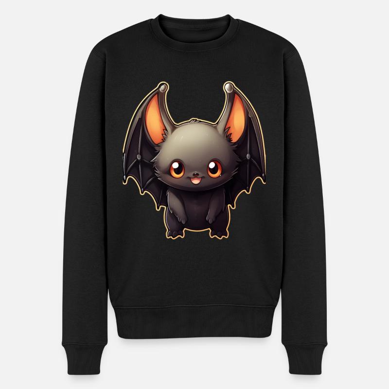 Fledermaus Anime Halloween - Männer Premium Bio Pullover - Schwarz
