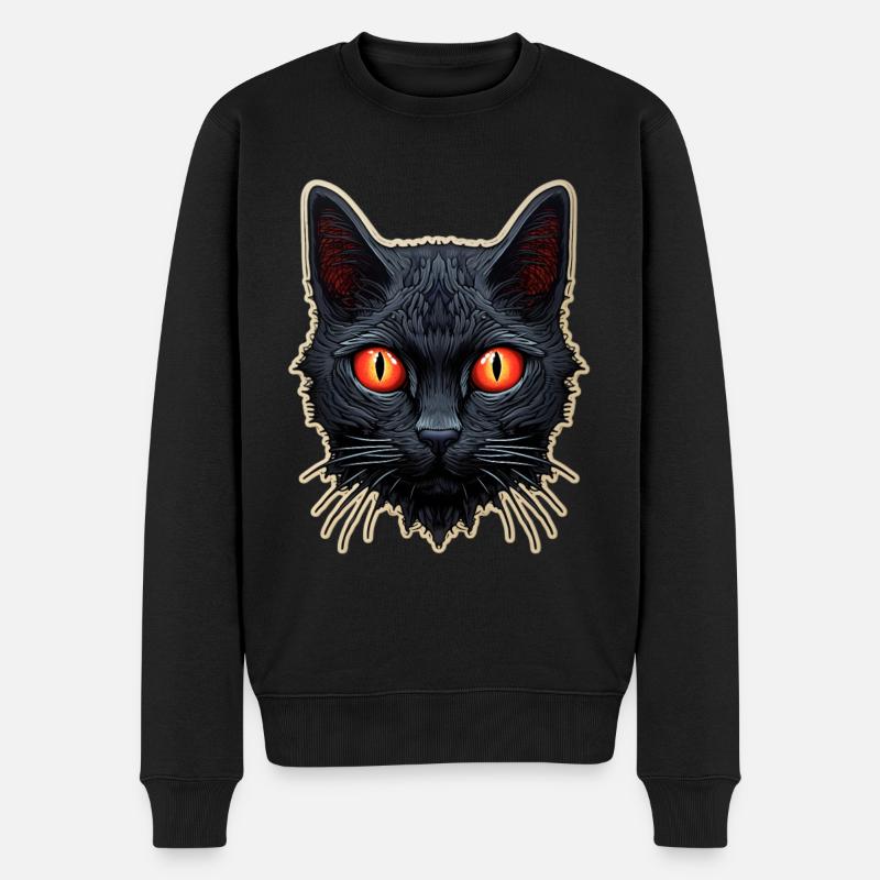 Chat noir Halloween - Pull Premium bio Homme - noir