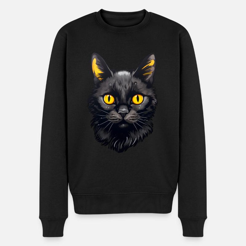 Visage de chat noir - Pull Premium bio Homme - noir