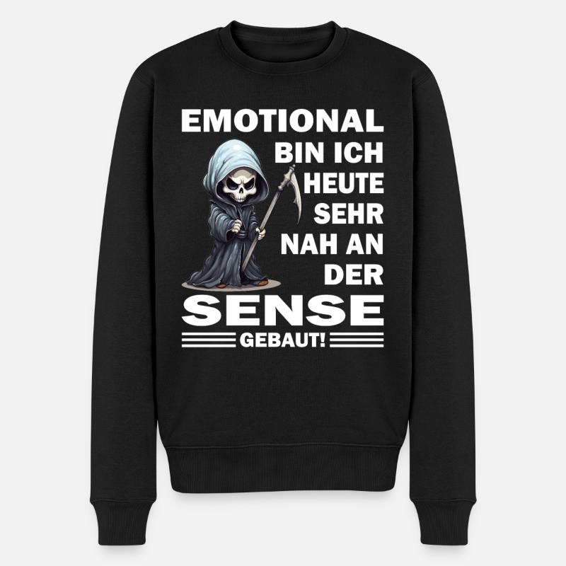 Emotional bin ich heute sehr nah an der Sensen - Männer Premium Bio Pullover - Schwarz