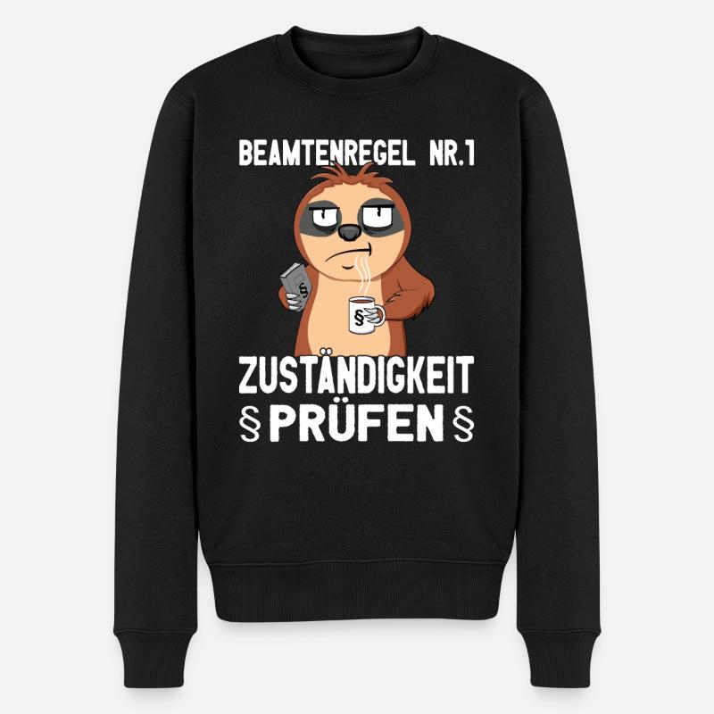 Beamtensprüche - öffentlicher Dienst - Faultier - Männer Premium Bio Pullover - Schwarz