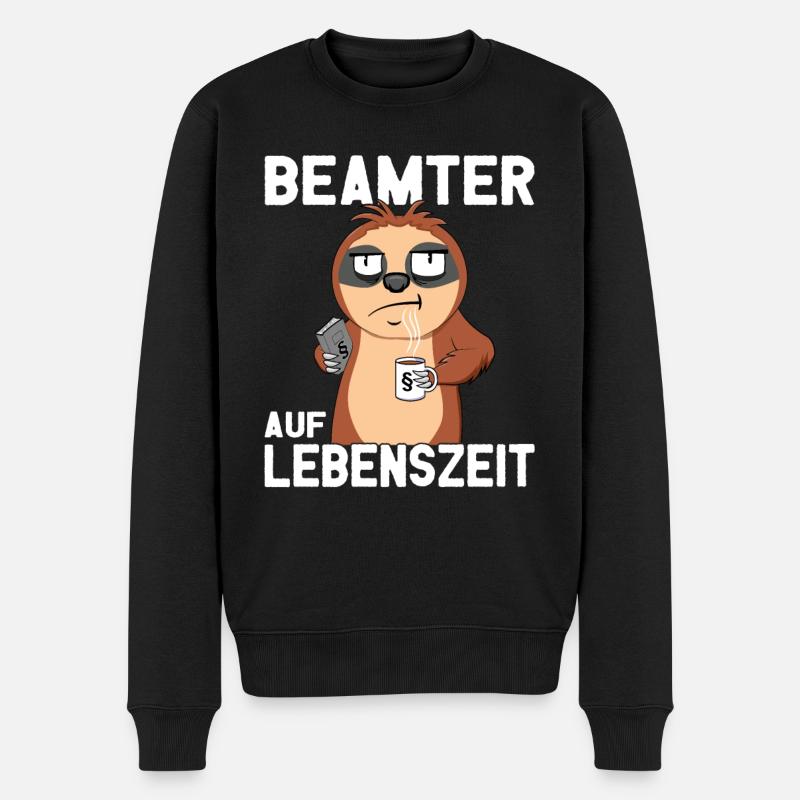 Beamtensprüche - öffentlicher Dienst - Faultier - Männer Premium Bio Pullover - Schwarz