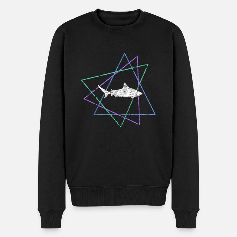 Hai - Männer Premium Bio Pullover - Schwarz