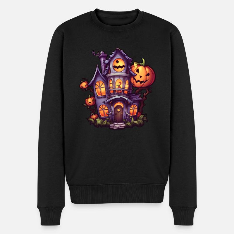 Halloween Haunted House Anime - Pull Premium bio Homme - noir