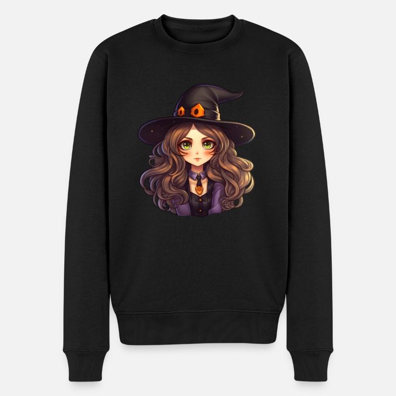 Sorcière mignonne Halloween - Pull Premium bio Homme - noir