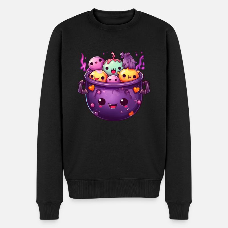 Niedliche Hexe - Männer Premium Bio Pullover - Schwarz