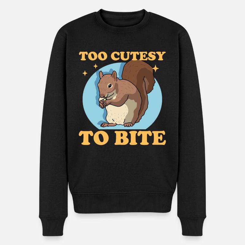 Süßes Eichhörnchen Grauhörnchen Hörnchen Geschenk - Männer Premium Bio Pullover - Schwarz
