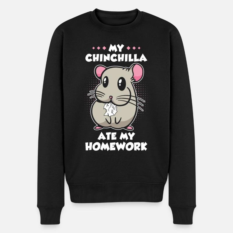 Chinchilla drôle de fille - Pull Premium bio Homme - noir