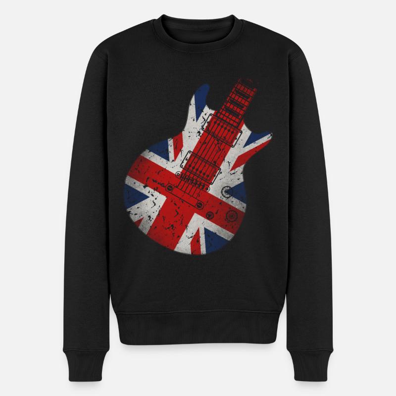 Union Jack Guitar - Men's Premium Organic Jumper - black