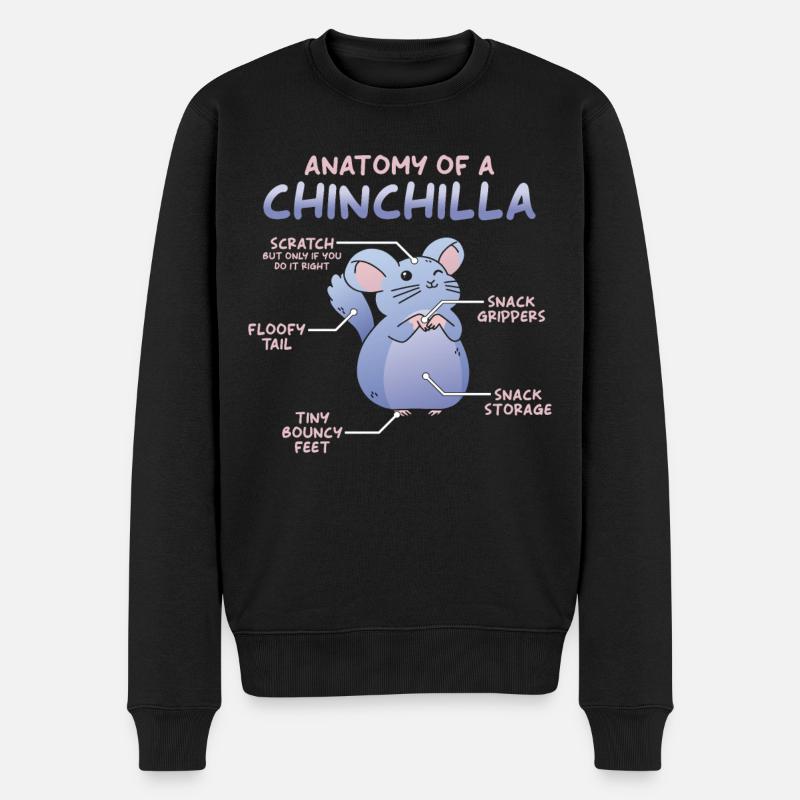 Anatomie du chinchilla - Pull Premium bio Homme - noir