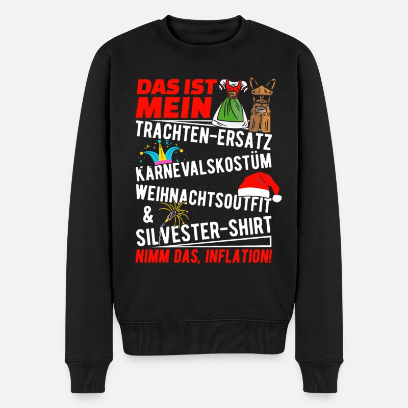 Trachten Ersatz Nimm Das Inflation Trachtenshirt - Männer Premium Bio Pullover - Schwarz