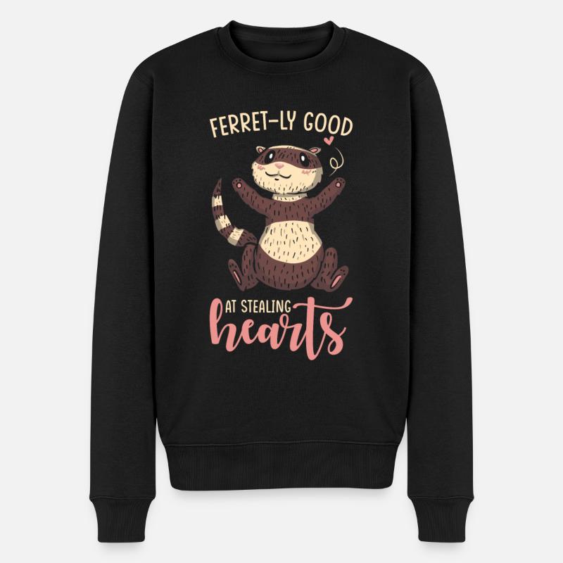 Frettchen Geschenk für Frettchen Besitzer - Männer Premium Bio Pullover - Schwarz