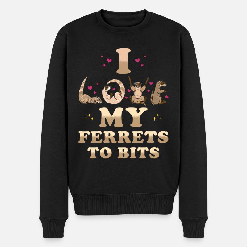 Frettchen Geschenk für Frettchen Besitzer - Männer Premium Bio Pullover - Schwarz