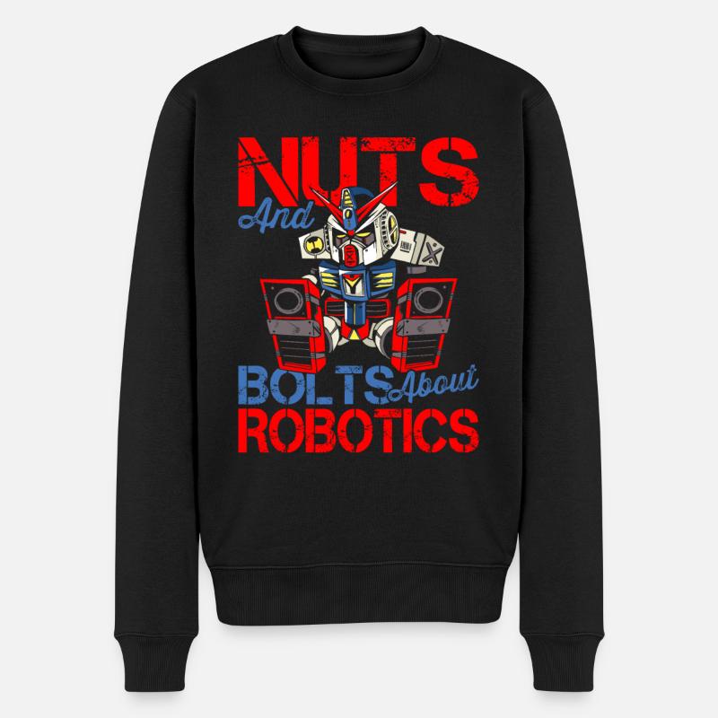 Robotik-liebhaber Muttern Schrauben - Männer Premium Bio Pullover - Schwarz