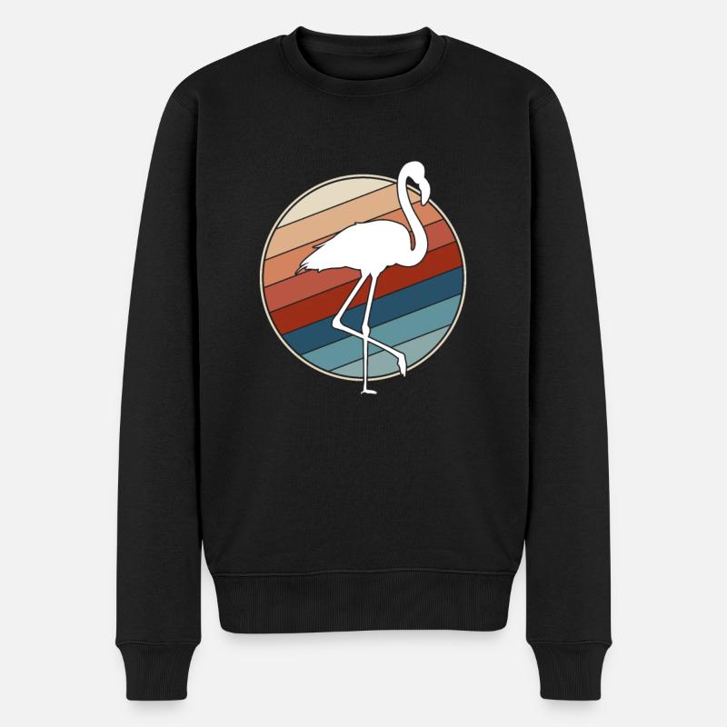 Flamant rose Rétro - Pull Premium bio Homme - noir
