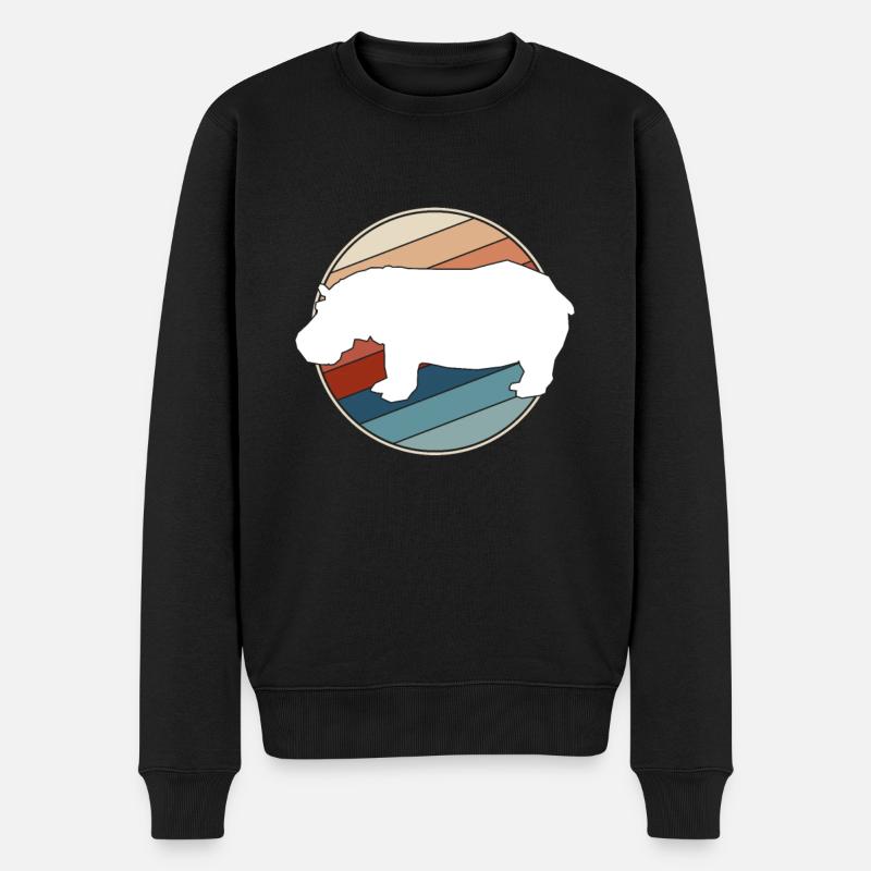Hippopotame rétro - Pull Premium bio Homme - noir