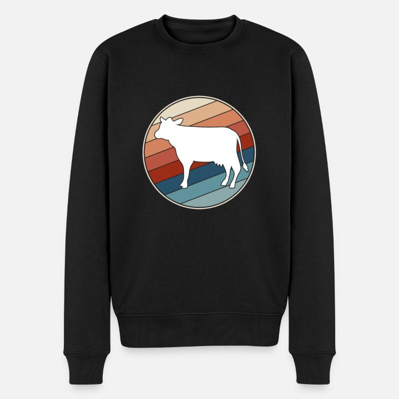 Vache Rétro - Pull Premium bio Homme - noir