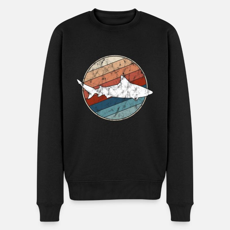 Requin rétro - Pull Premium bio Homme - noir