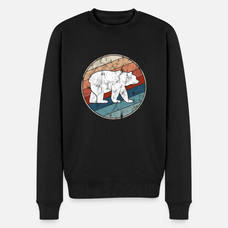 Ours Rétro - Pull Premium bio Homme - noir