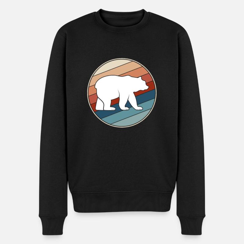 Bär Retro - Männer Premium Bio Pullover - Schwarz
