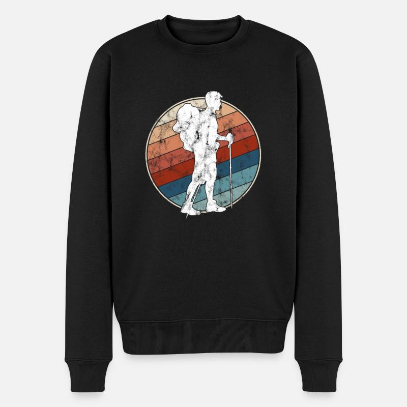 Randonnée Rétro - Pull Premium bio Homme - noir