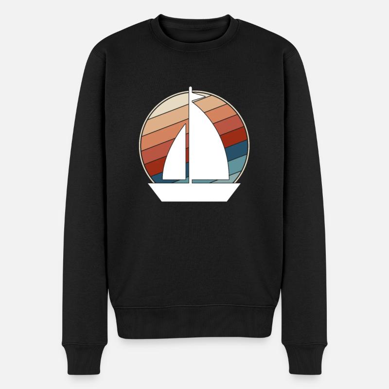 Segeln Retro - Männer Premium Bio Pullover - Schwarz