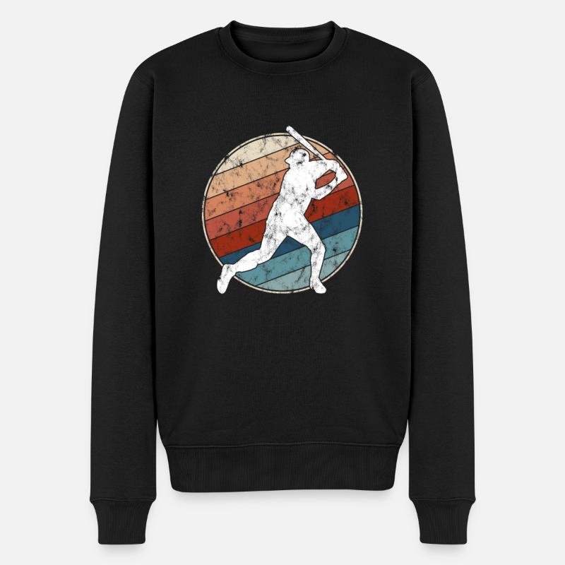 Baseball Retro - Männer Premium Bio Pullover - Schwarz