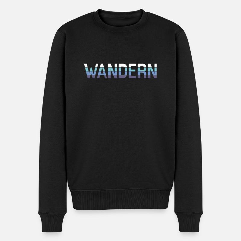 Wandern - Männer Premium Bio Pullover - Schwarz