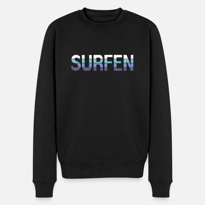 Surfen - Männer Premium Bio Pullover - Schwarz