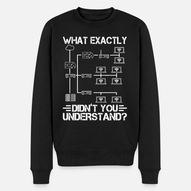 Netzwerktechnik Was Genau Haben Sie Nicht - Männer Premium Bio Pullover - Schwarz