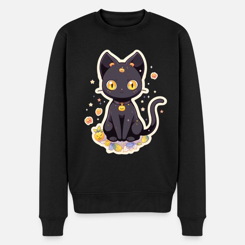 Anime Halloween Black Cat - Pull Premium bio Homme - noir