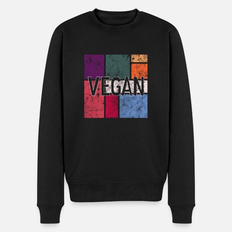 Vegan - Männer Premium Bio Pullover - Schwarz