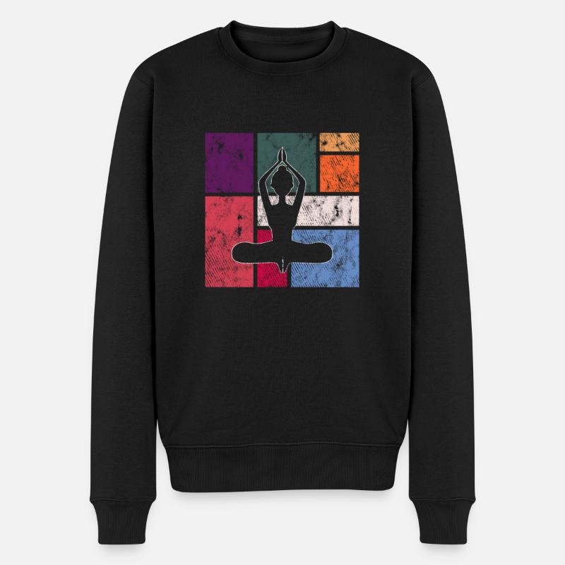Meditation - Männer Premium Bio Pullover - Schwarz
