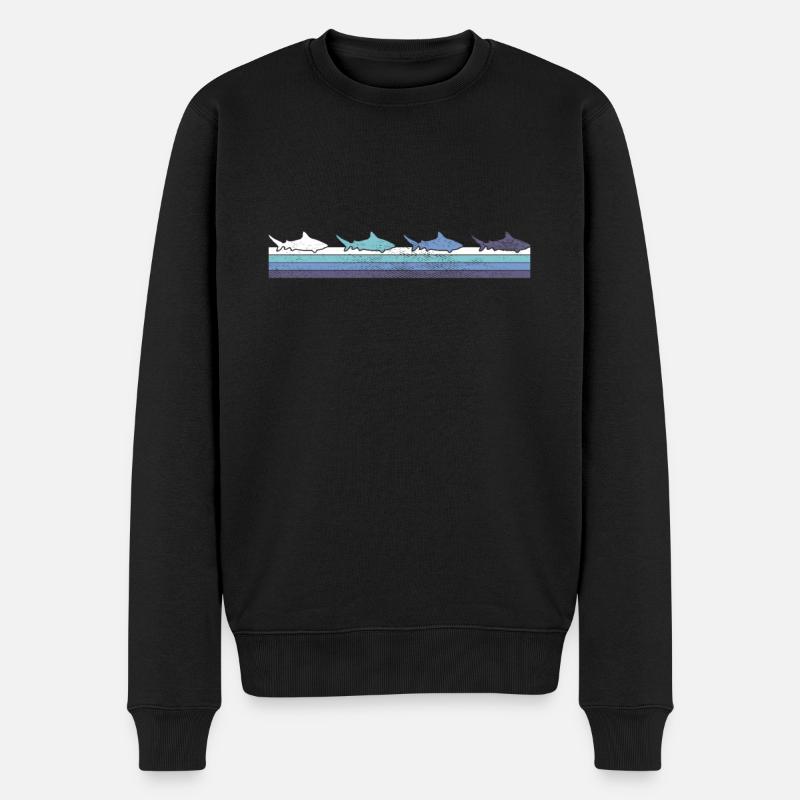 Hai - Männer Premium Bio Pullover - Schwarz