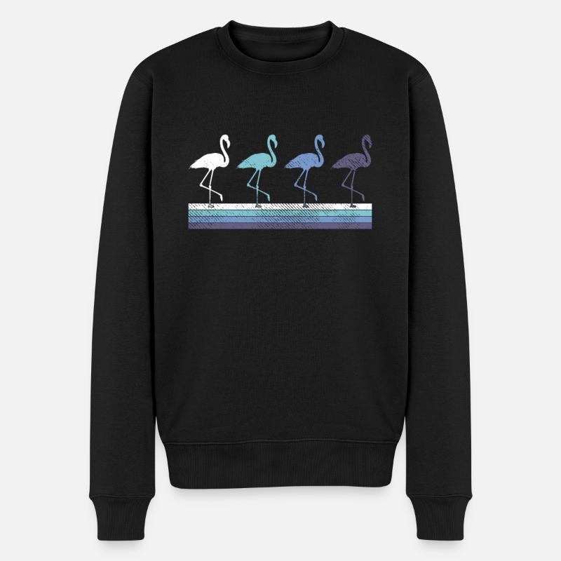 Flamingo - Männer Premium Bio Pullover - Schwarz