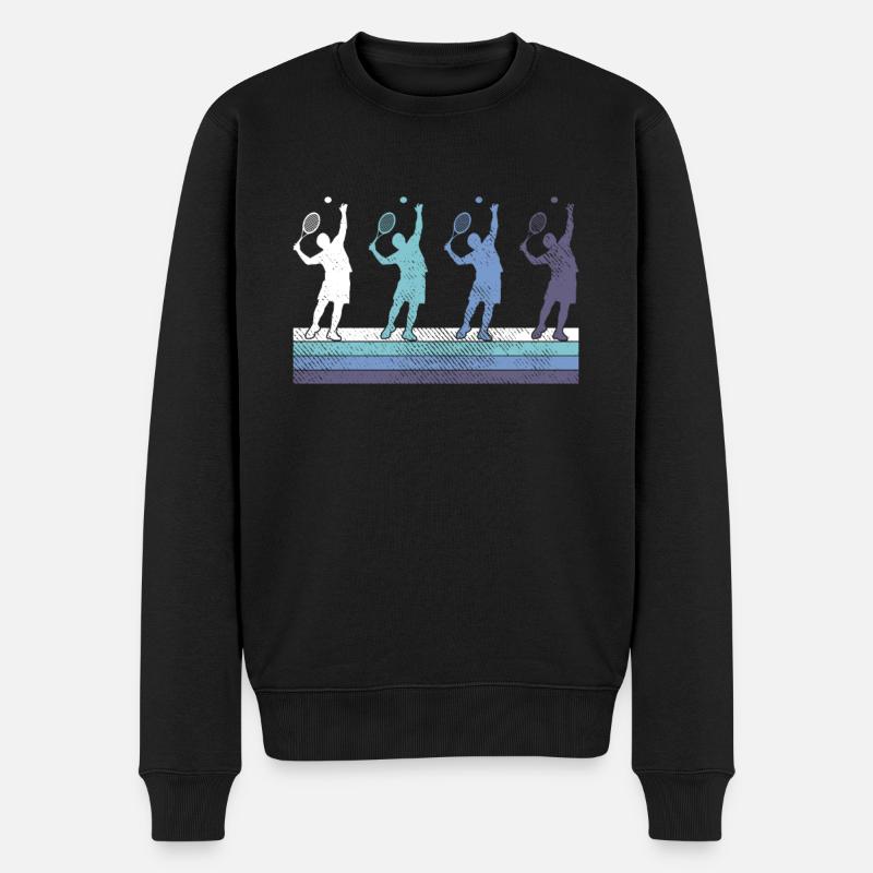 Tennis - Männer Premium Bio Pullover - Schwarz