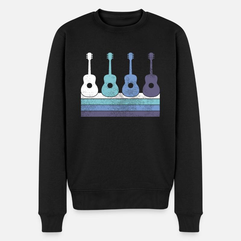 Gitarre - Männer Premium Bio Pullover - Schwarz