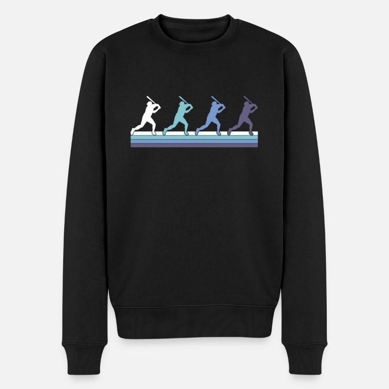 Baseball - Männer Premium Bio Pullover - Schwarz