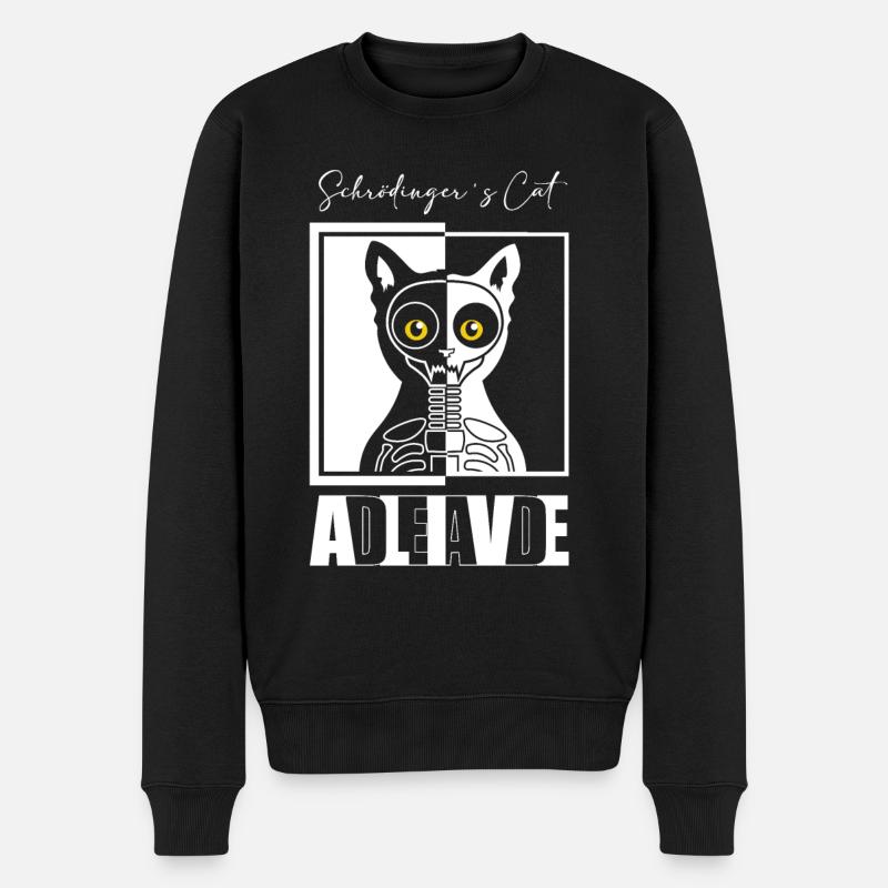 Schrödinger's Cat Dead and Alive - Männer Premium Bio Pullover - Schwarz