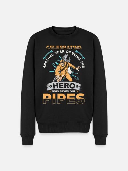Plumber Birthday Gift - Men's Premium Organic Jumper - black