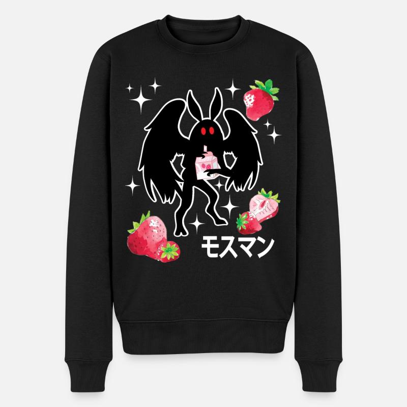 Mothman Erdbeereen Shake - Männer Premium Bio Pullover - Schwarz