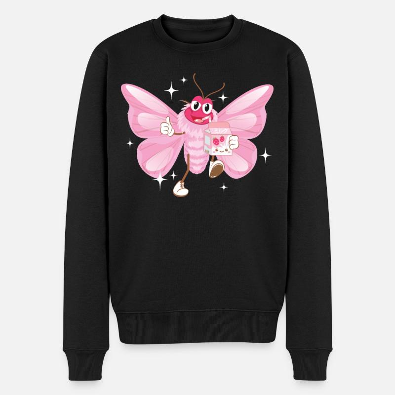 Milkshake à la fraise Butterfly - Pull Premium bio Homme - noir
