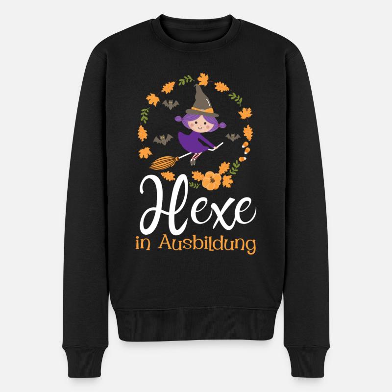 Hexe In Ausbildung - Männer Premium Bio Pullover - Schwarz