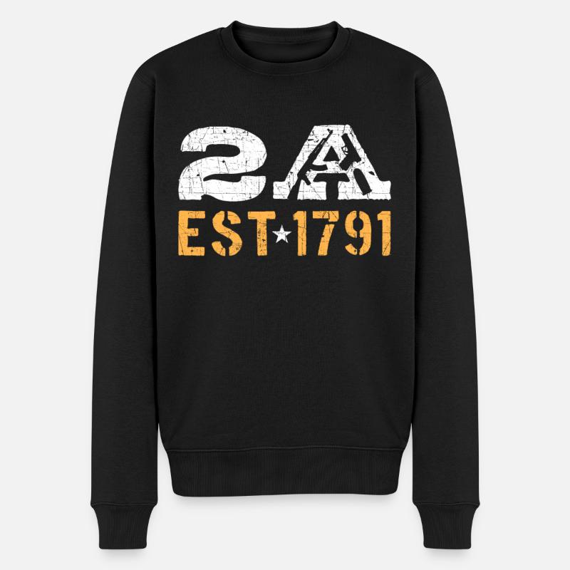 2A Est. 1791 2nd Amendment - Men's Premium Organic Jumper - black