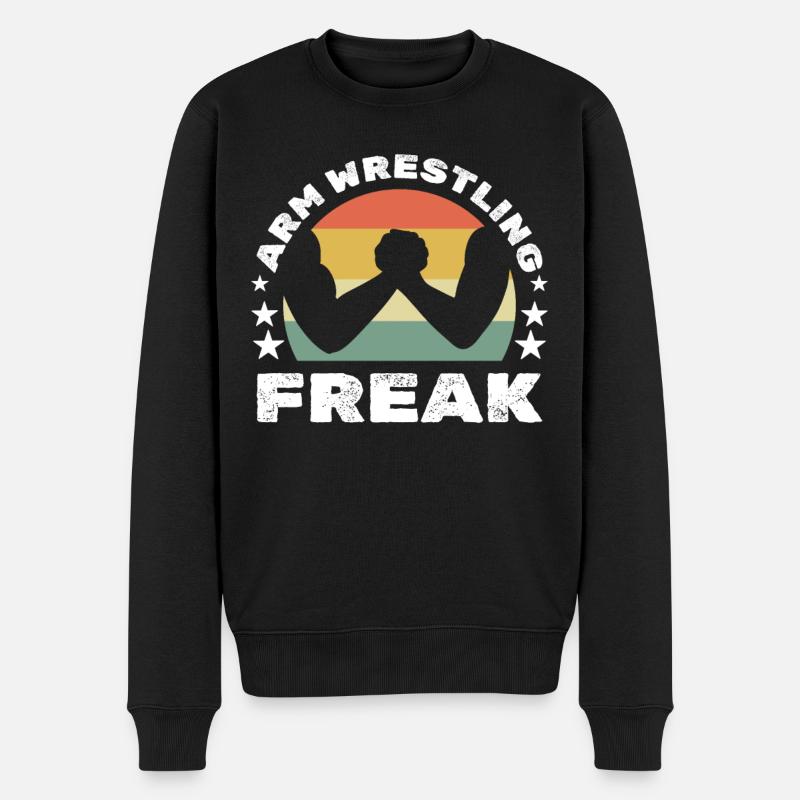 Armdrücken Freak Armdrücker - Männer Premium Bio Pullover - Schwarz